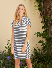 Lauren Polo Dress Navy Stripe