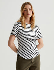 Rini Side Pleat T-Shirt blk/white stripe