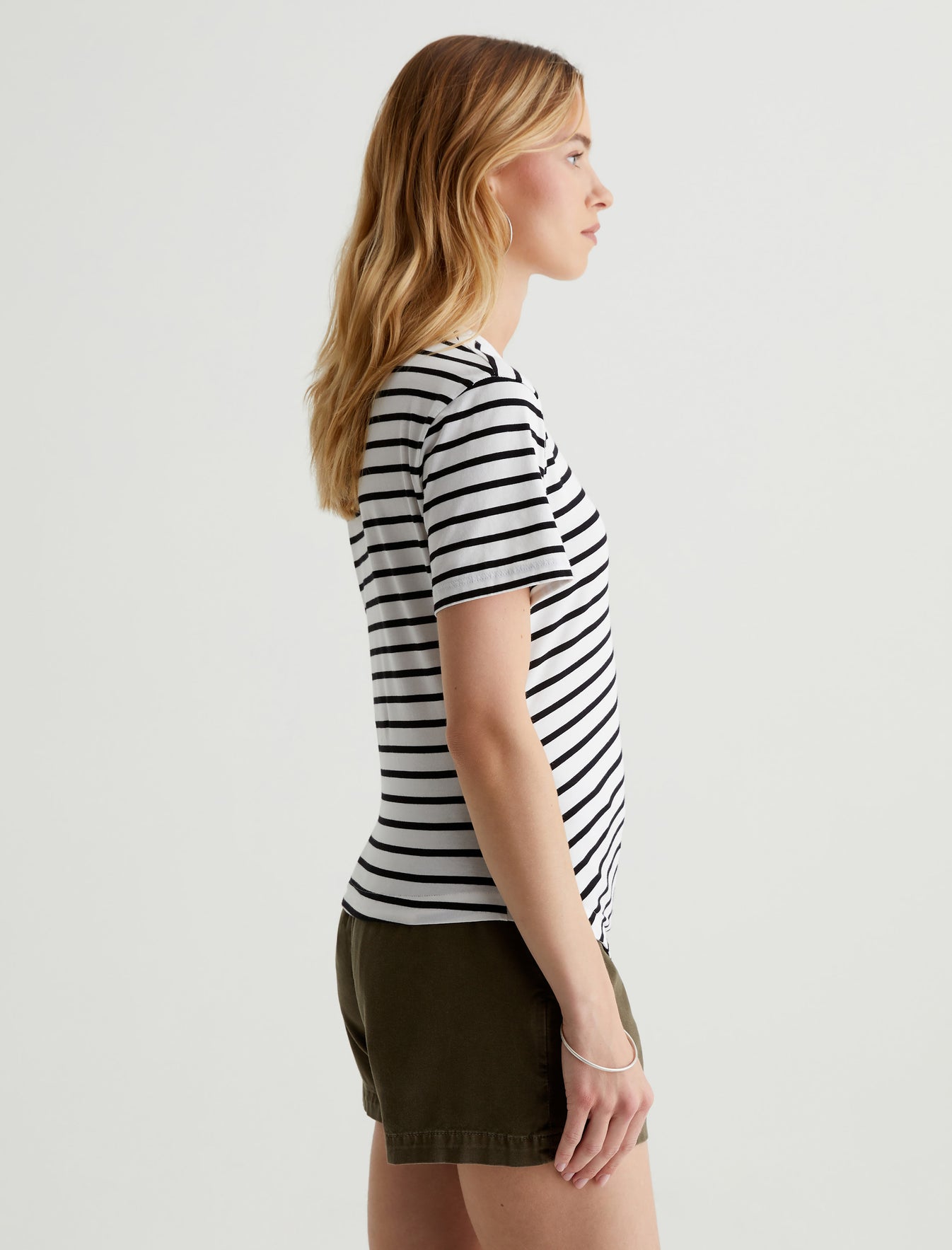 Rini Side Pleat T-Shirt blk/white stripe