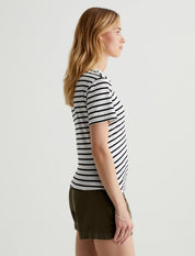 Rini Side Pleat T-Shirt blk/white stripe