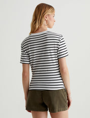 Rini Side Pleat T-Shirt blk/white stripe