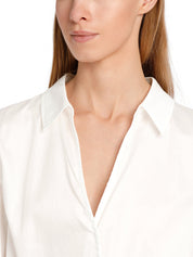 White Cotton Tiered shirtdress