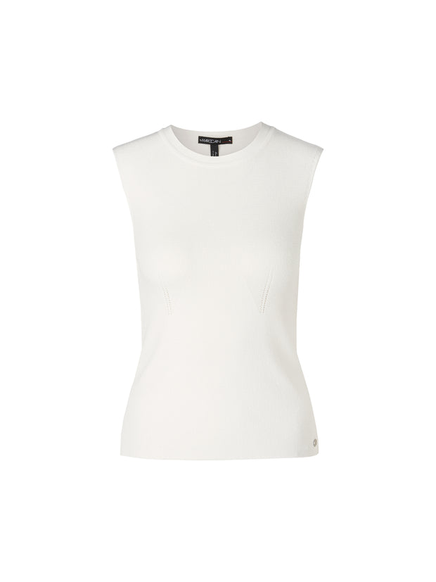 Round Neck Off White Top