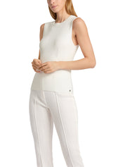 Round Neck Off White Top