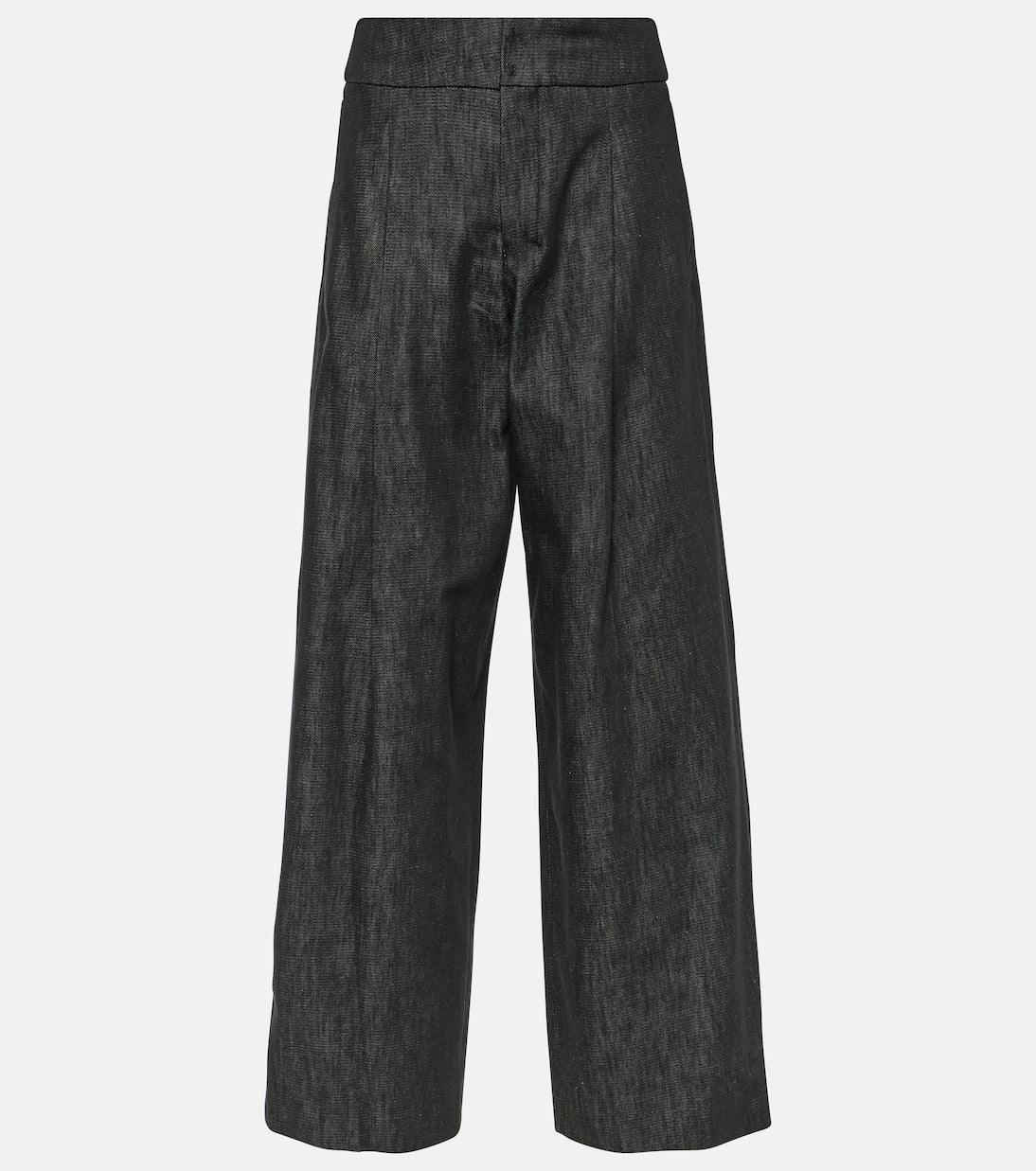 Chambray wide-leg pants