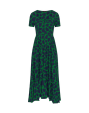 Fantastic Full skirted dress with fitted bodice and leaf print