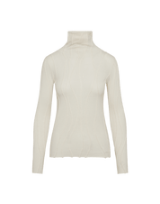 Arrogant Ivory Rollneck sweater with raised and curved seams