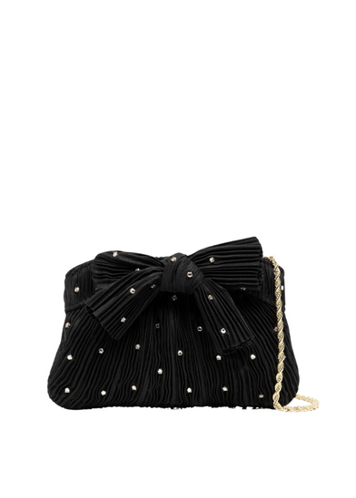 Rochelle Black/Crystal Mini Bow Clutch