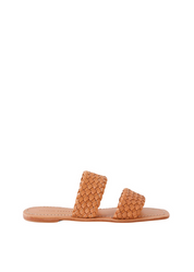 Jonah Two Band Woven Flat Sandal Tan