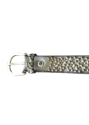Fiesta Slim Cream Belt with silver rivets