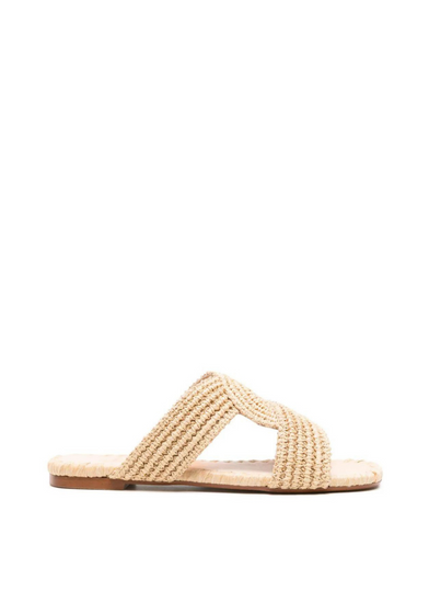 Prado Raffia Beige Flats