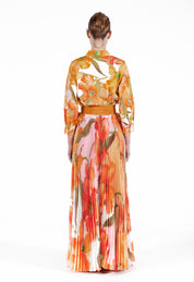 Tosca105 Romantic shirt dress with Lime belt