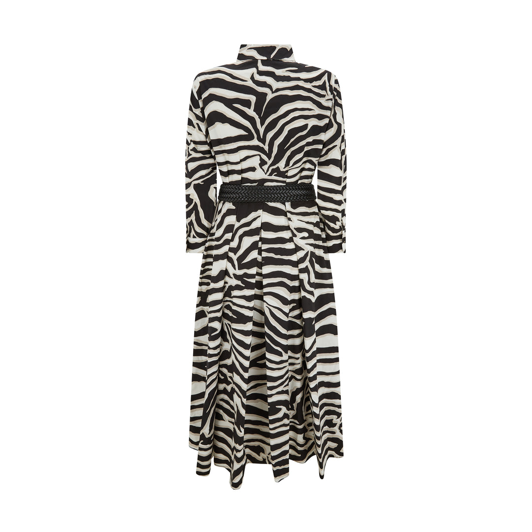 Arabba Zebra Print Cotton Shirtdress