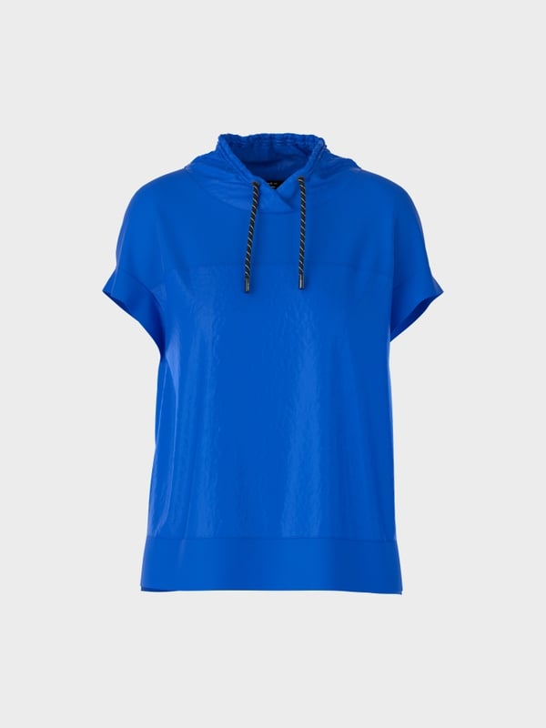 Casual blouse in a mix of materials