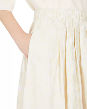 Anzio full embroidered cotton skirt ecru