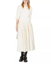 Anzio full embroidered cotton skirt ecru