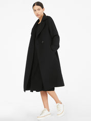 Collage Black Wool Coat