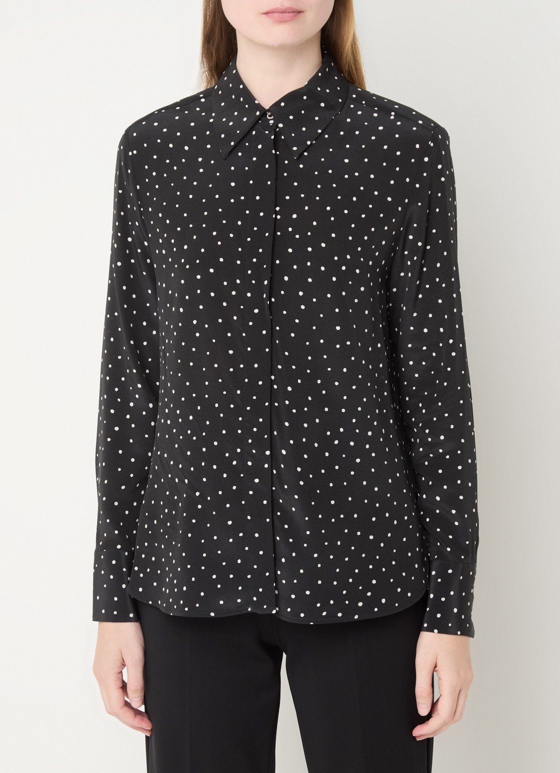 Printed crêpe de chine shirt