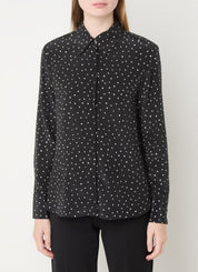Printed crêpe de chine shirt