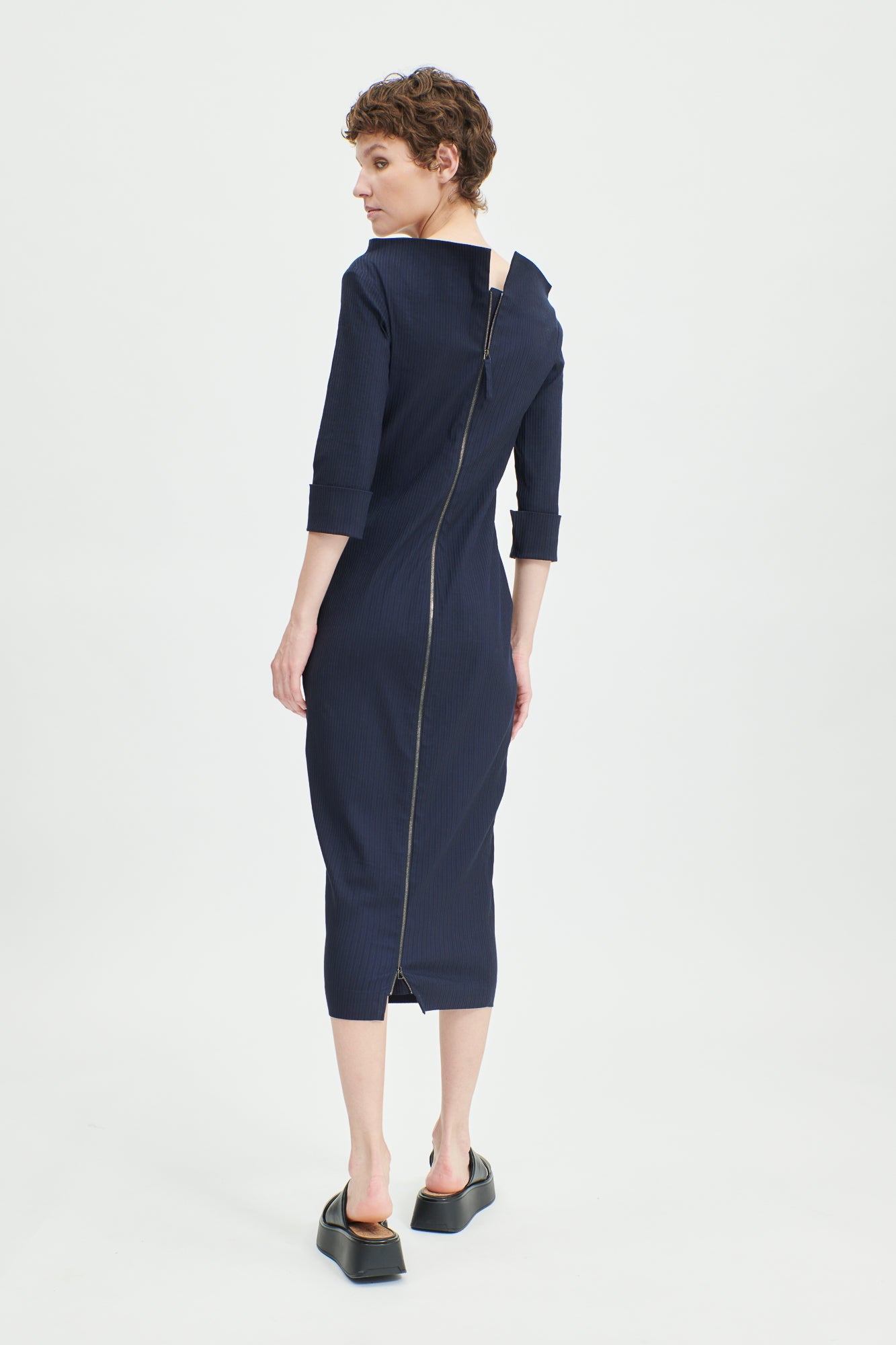 Slim Sheath Dress Navy