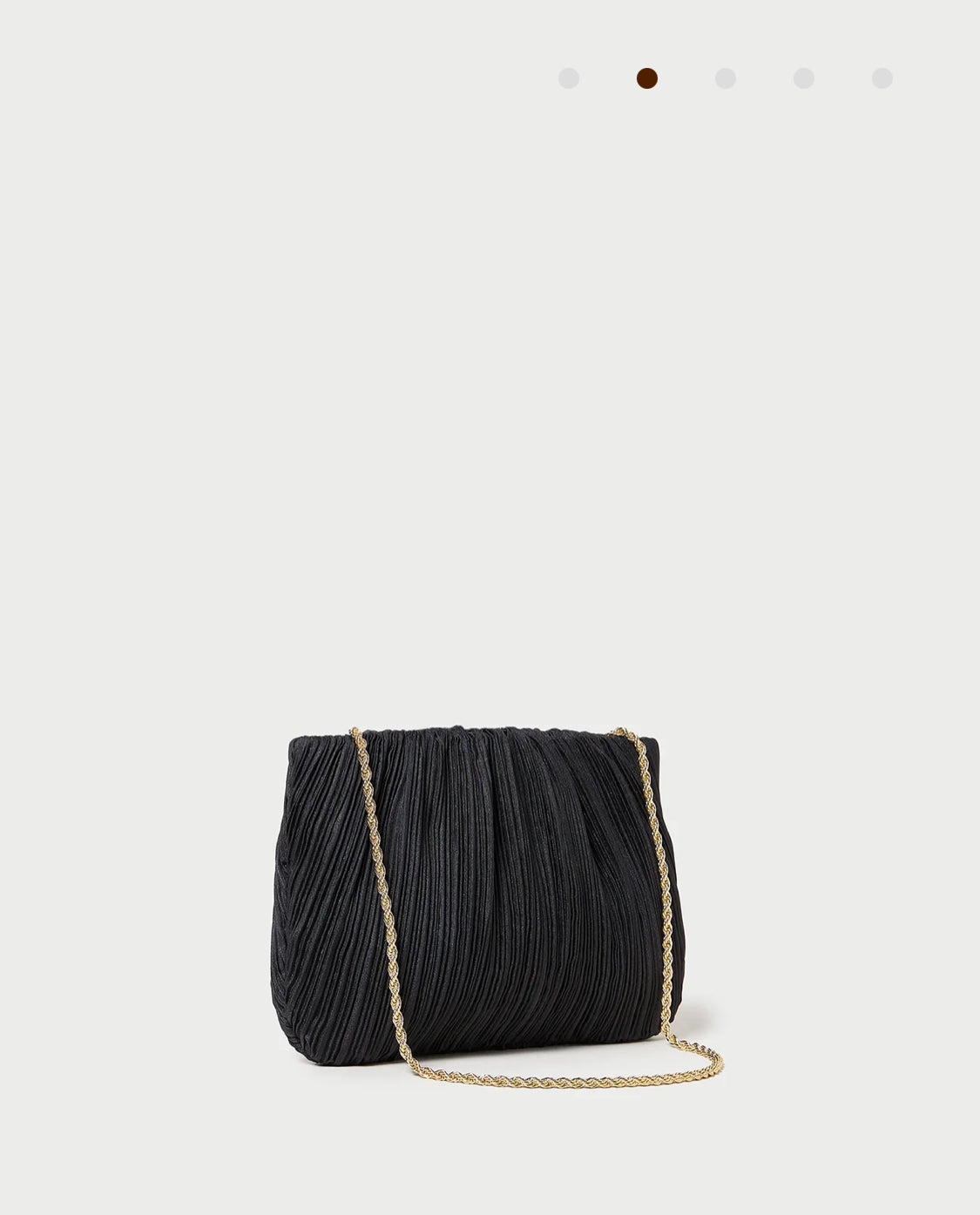 Brit Black Flat  Pleated Pouch