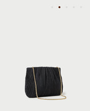 Brit Black Flat  Pleated Pouch