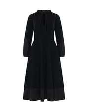 Anticipation black dress in matelasse jersey