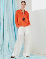 Uptodate Unstructured Shirt Jacket Orange