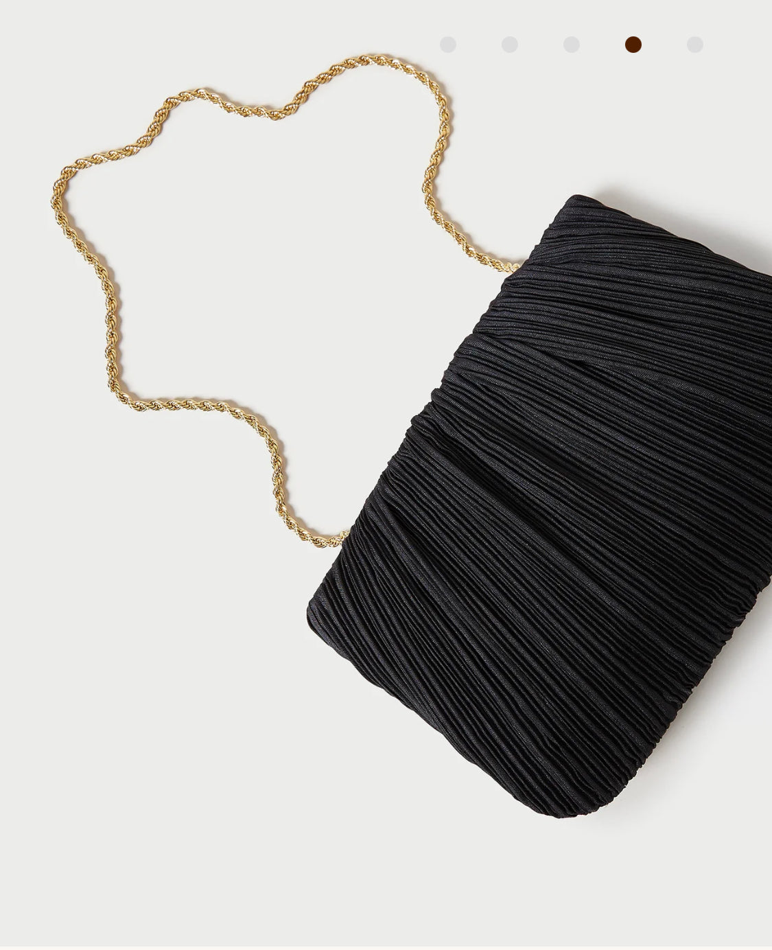 Brit Black Flat  Pleated Pouch