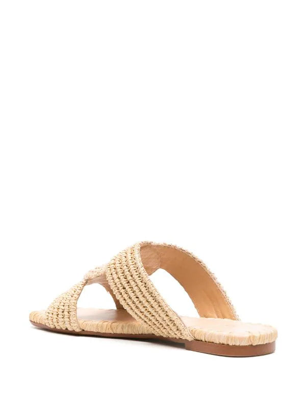 Prado Raffia Beige Flats