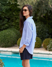 Eileen Relaxed Button Up Shirt Light Blue
