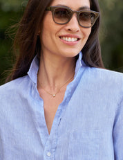 Eileen Relaxed Button Up Shirt Light Blue