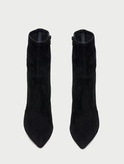 Isla Black Suede Slim Ankle Bootie