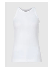 Organic Rib Top White Singlet