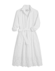 Grace Midi Eyelet Shirtdress white