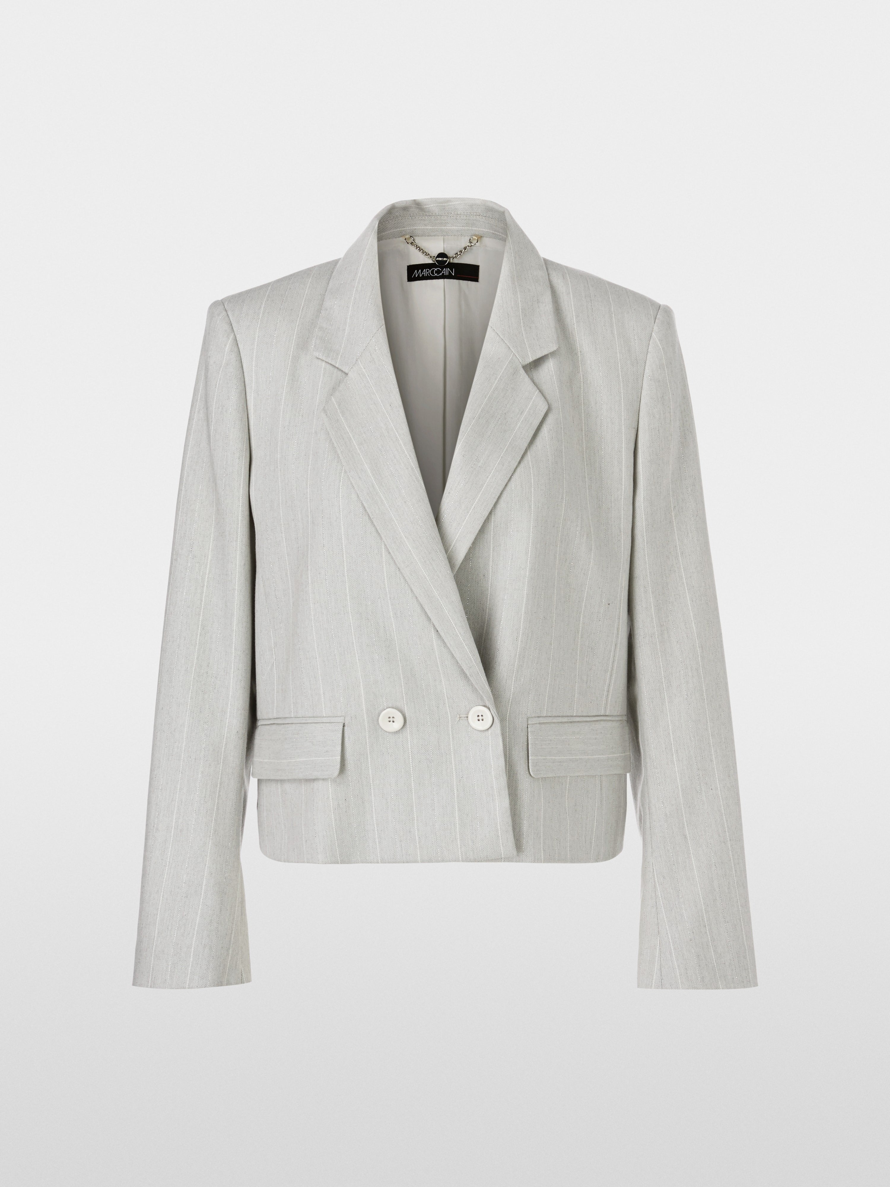 Short blazer with pinstripes