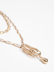 Origine double strand necklace gold