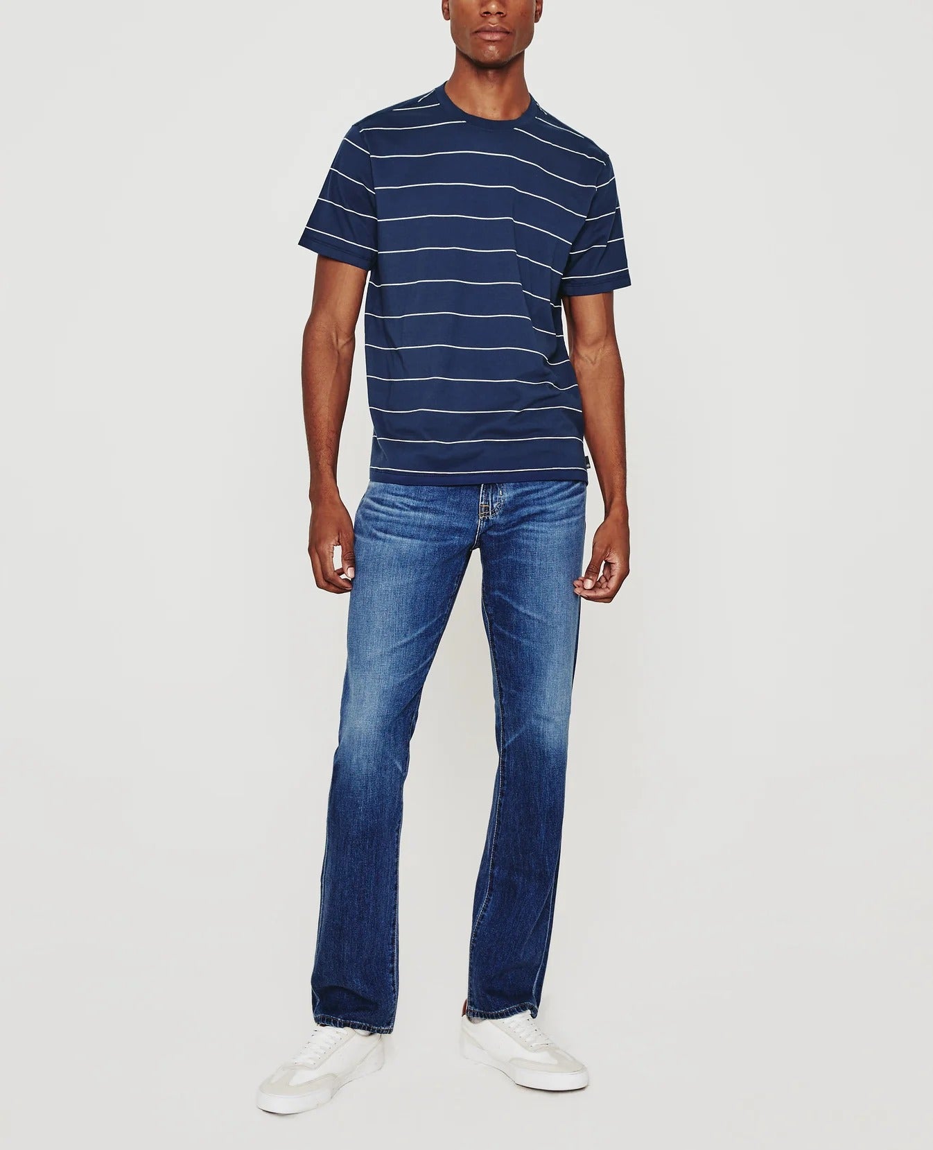 Bryce Stripe Navy/Ivory Crew