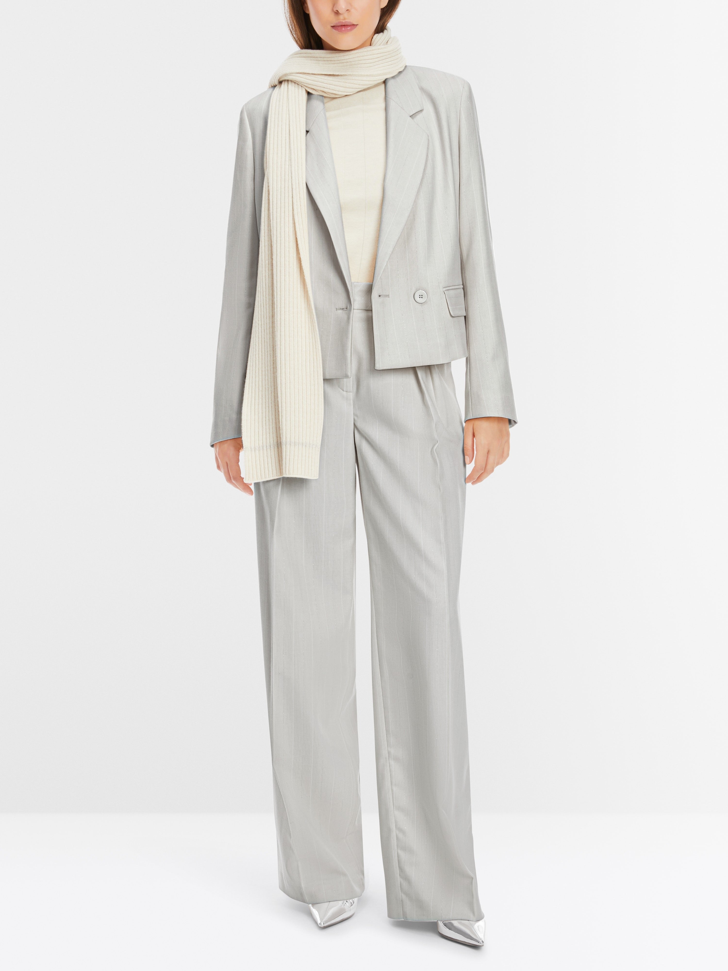 Short blazer with pinstripes