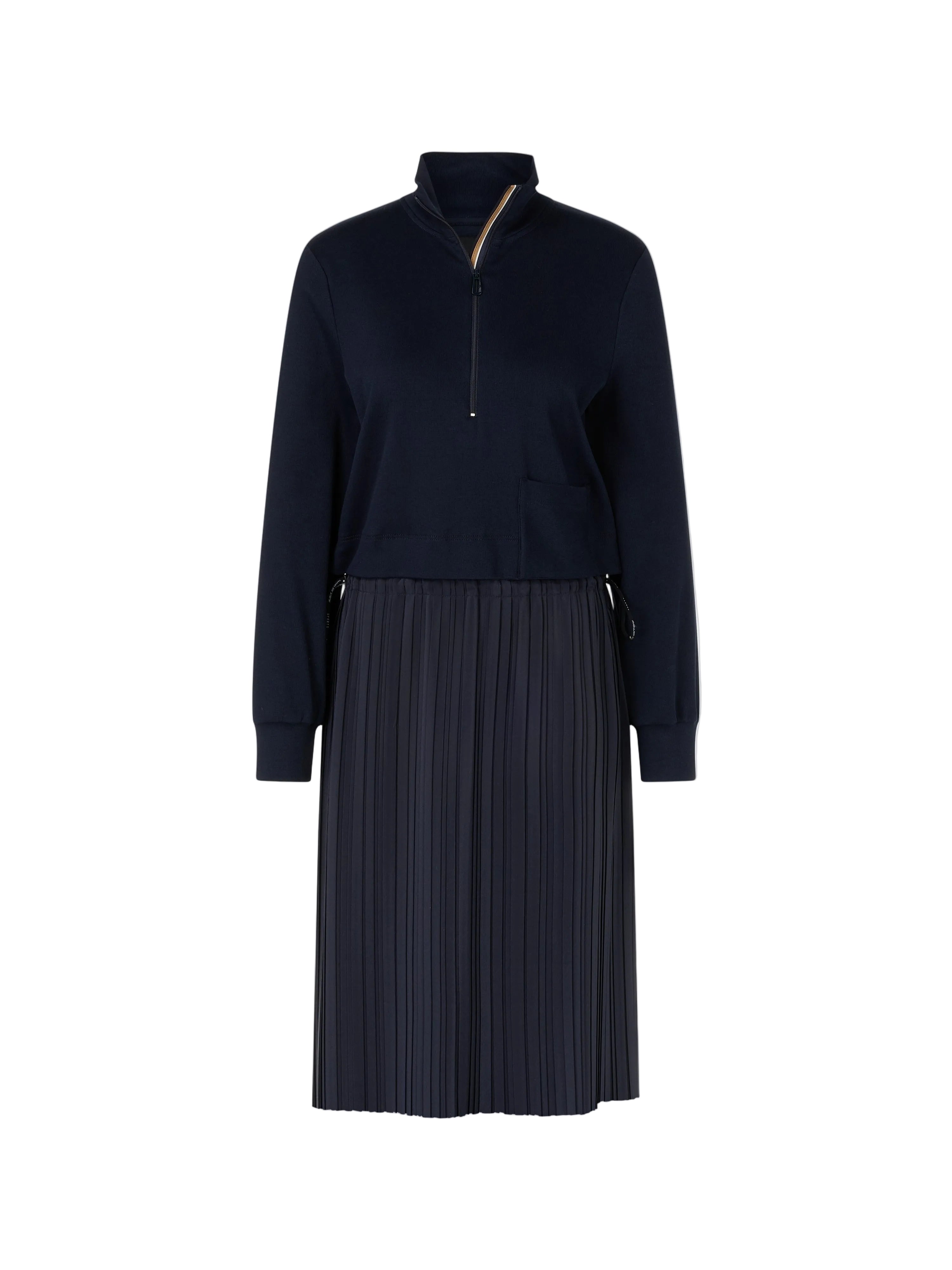 two in one midi dress Two-In-One Midi Dress With Pleated Skirt Navy – The LBD Shop