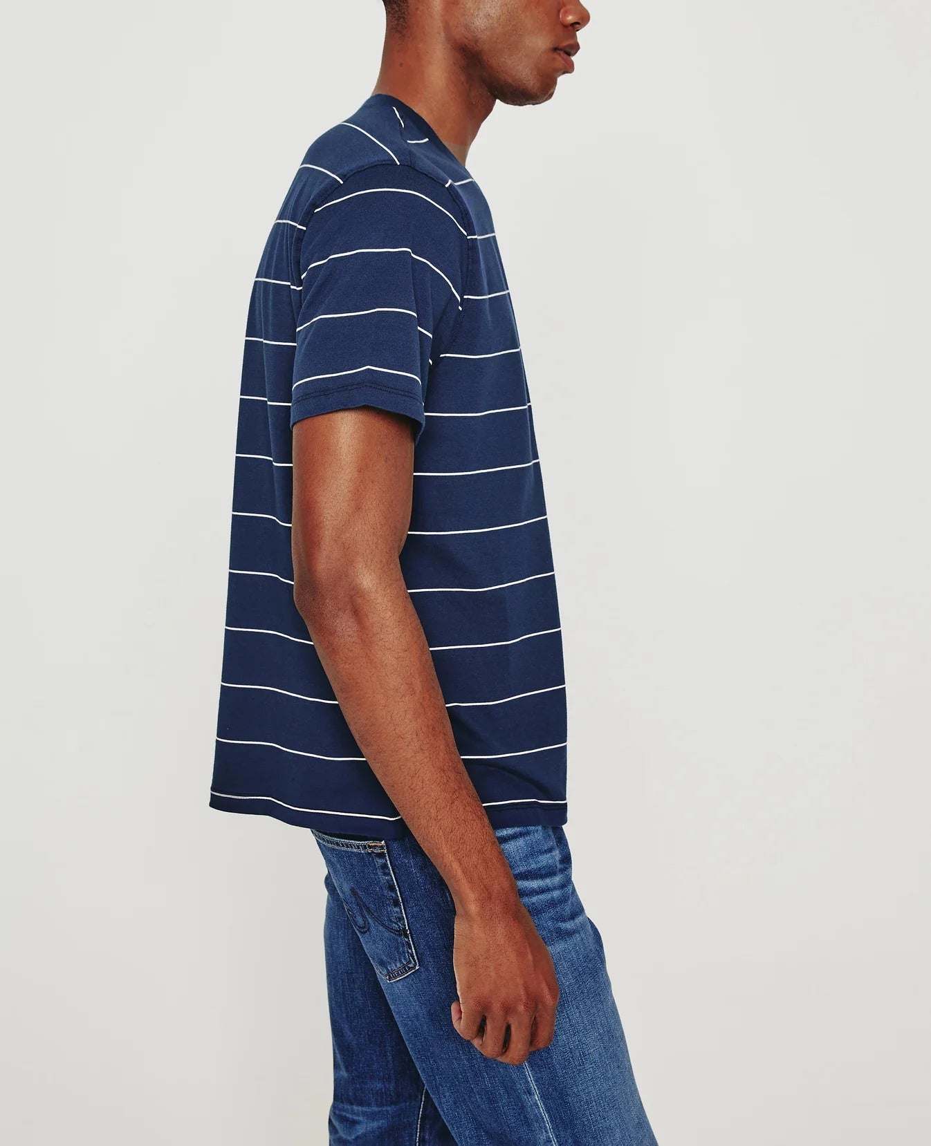 Bryce Stripe Navy/Ivory Crew