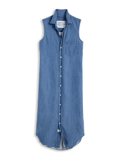 Rory Sleeveless Sleeveless Maxi Shirtdress Blue