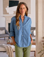 Eileen Ruffle Collar Button-Up Shirt