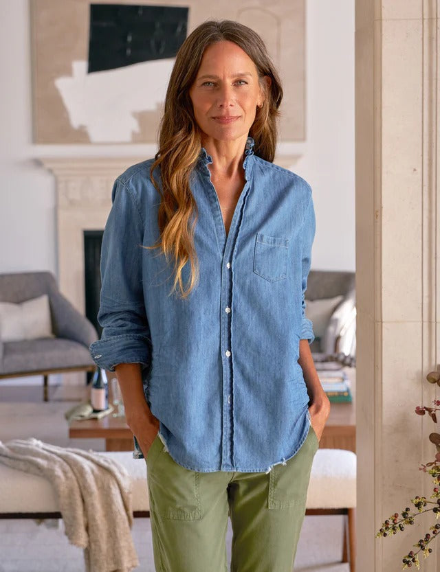 Eileen Ruffle Collar Button-Up Shirt