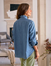 Eileen Ruffle Collar Button-Up Shirt