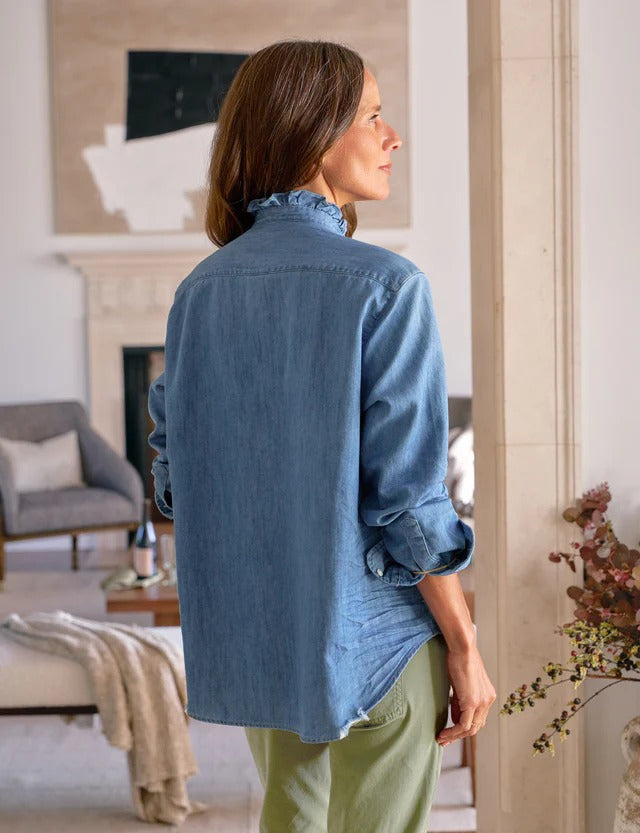 Eileen Ruffle Collar Button-Up Shirt