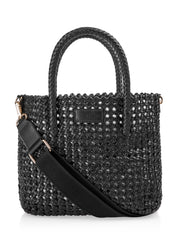 Knotted satchel bag black