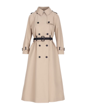 Intercept Double-breasted beige trench with black pleated back
