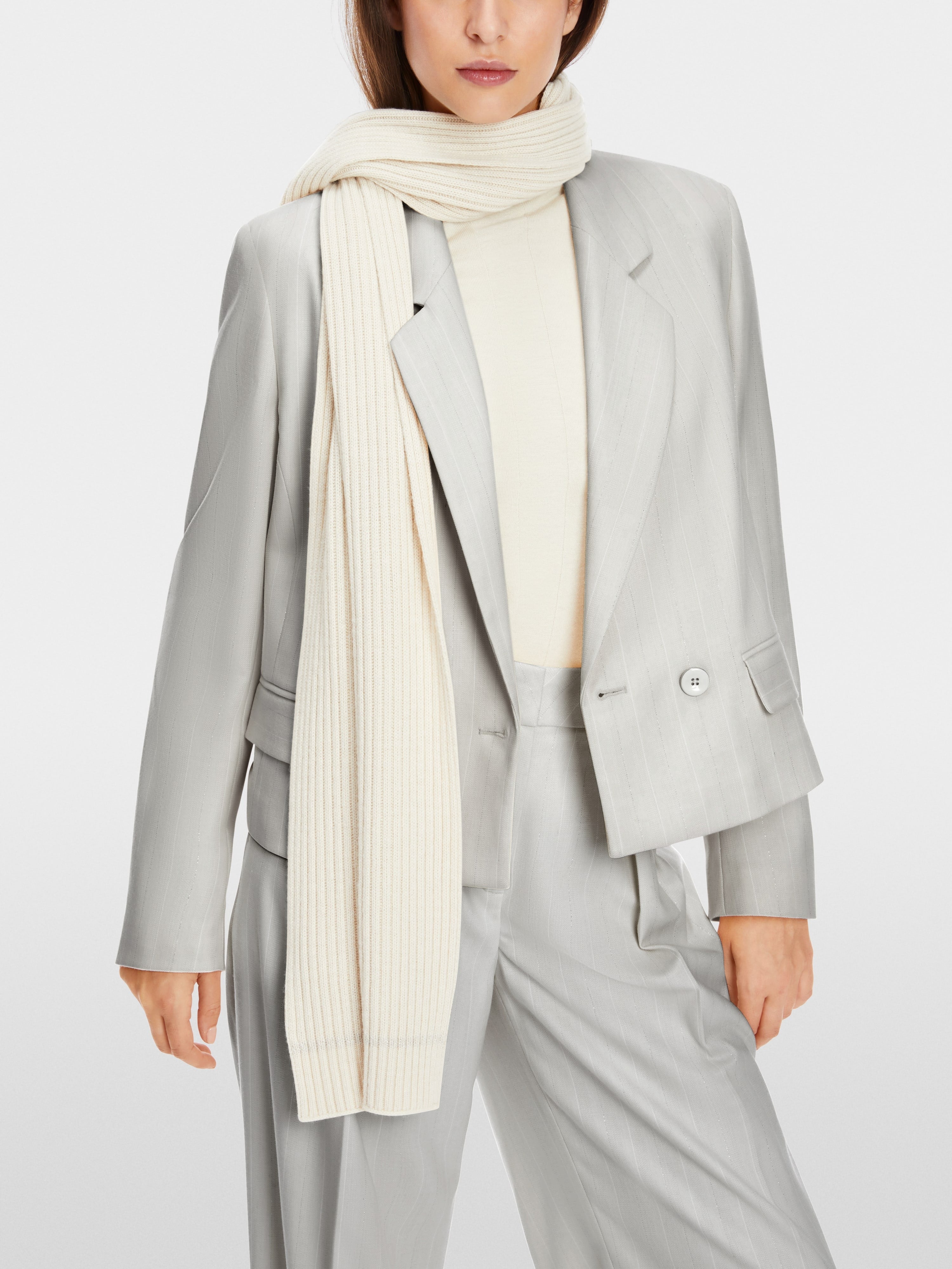 Short blazer with pinstripes