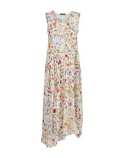 Awakening Silk and cotton white dress with floral print